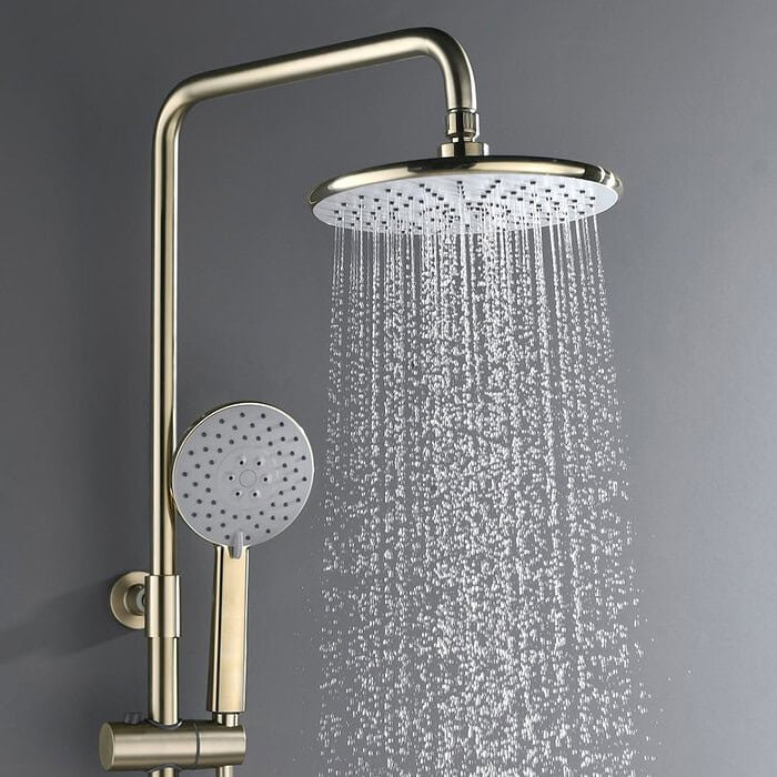 Luxurious Brushed Gold Shower Pillar with Dual Control Handles - SO709 13