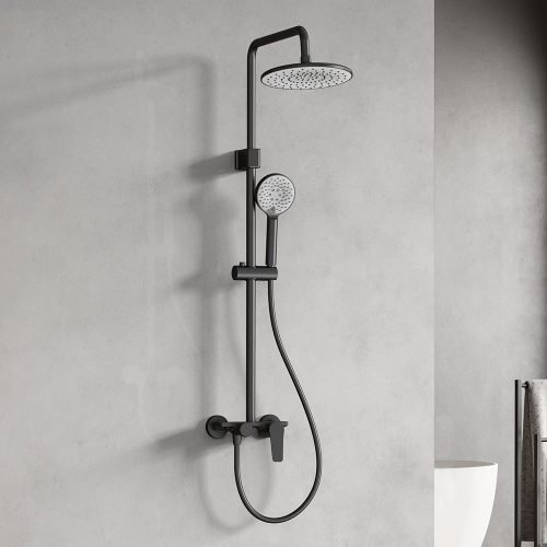 Matte Black Exposed Shower Column with Tub Filler - SO769 13 31 1