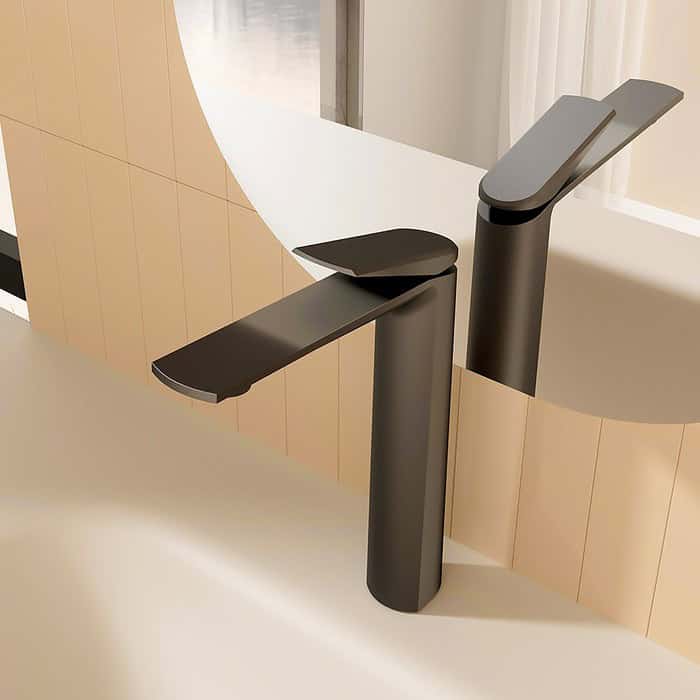 Modern gunmetal tall basin mixer for bathroom - B029 02 - Image 2