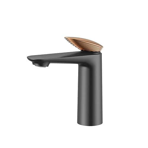 Brass 1 hole bathroom faucet with knurled handle - B022 01