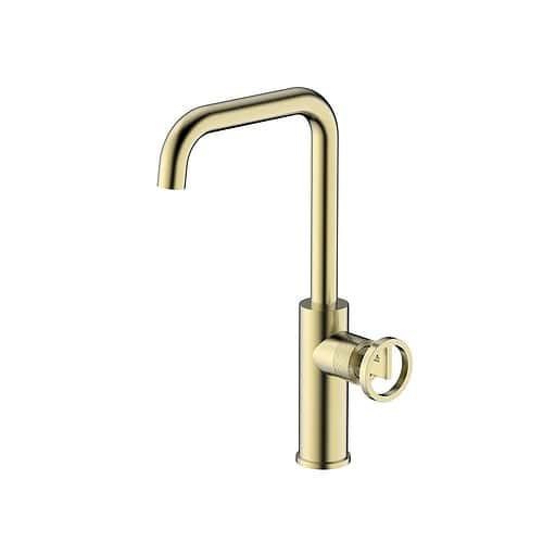 brass hollow knob kitchen faucet