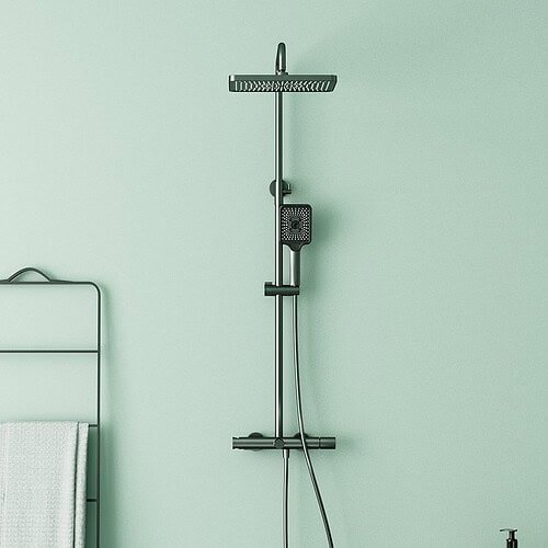 Exposed dual knob 3 way shower set for bathroom