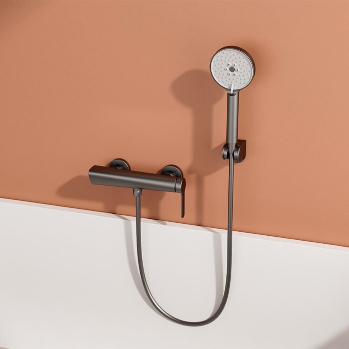 Brass shower system with round handheld shower - SO092 11