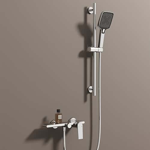 Waterfall tub shower set with adjustable slide bar handheld shower - SO023 12