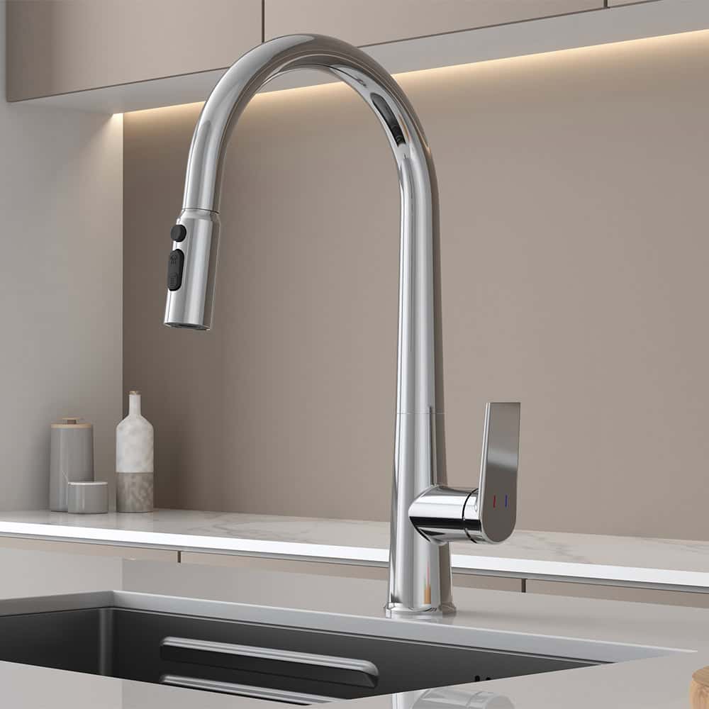 Pull down 2-pattern kitchen faucet with sprayer - K023 01